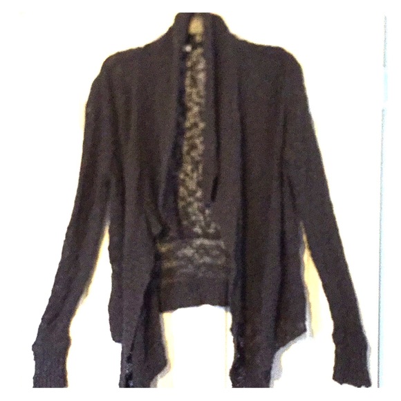 Rip Curl Sweaters - Charcoal drape cardigan